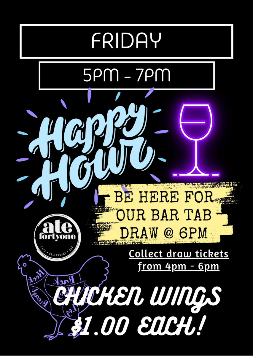 Friday: Happy Hour & $1 wings!